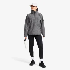 Bigfoot Half-zip Pile Fleece Damen Dark Grey Melange
