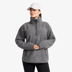 Bigfoot Half-zip Pile Fleece Damen Dark Grey Melange