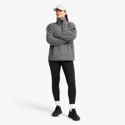 Bigfoot Half-zip Pile Fleece Damen Dark Grey Melange