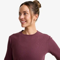 Birch Ribbed T-shirt Damen Mauve Wine