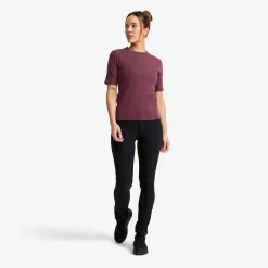 Birch Ribbed T-shirt Damen Mauve Wine
