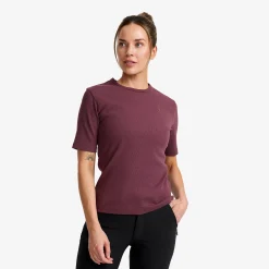Birch Ribbed T-shirt Damen Mauve Wine