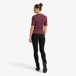 Birch Ribbed T-shirt Damen Mauve Wine