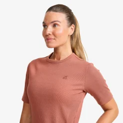 Birch Ribbed T-shirt Damen Pink Mahogany