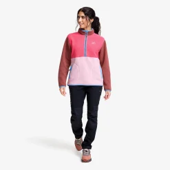 Canyon Half-zip Pile Fleece Damen Apple Butter/Fandango Pink