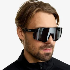 Castor Polarized Sports Sunglasses Black/Silver Grey