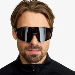 Castor Polarized Sports Sunglasses Black/Silver Grey