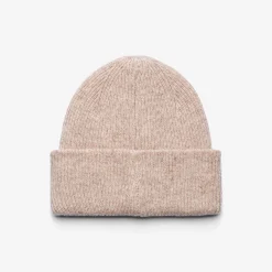 Cave Wool Rib Knit Beanie Beige Melange