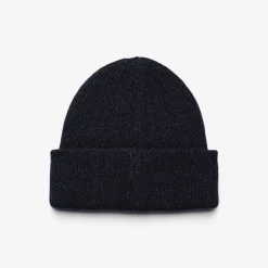 Cave Wool Rib Knit Beanie Dark Navy Melange