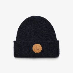 Cave Wool Rib Knit Beanie Dark Navy Melange