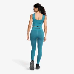 Descent Seamless Crop Top Damen Blue Ashes