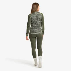 Downhill Base Layer Top Damen Kambaba Green/Lemon Grass