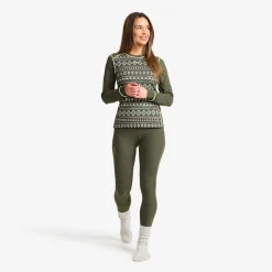 Downhill Base Layer Top Damen Kambaba Green/Lemon Grass