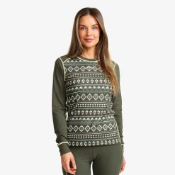 Downhill Base Layer Top Damen Kambaba Green/Lemon Grass