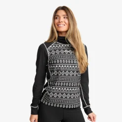 Downhill Base Layer Turtleneck Top Damen Black/Peyote