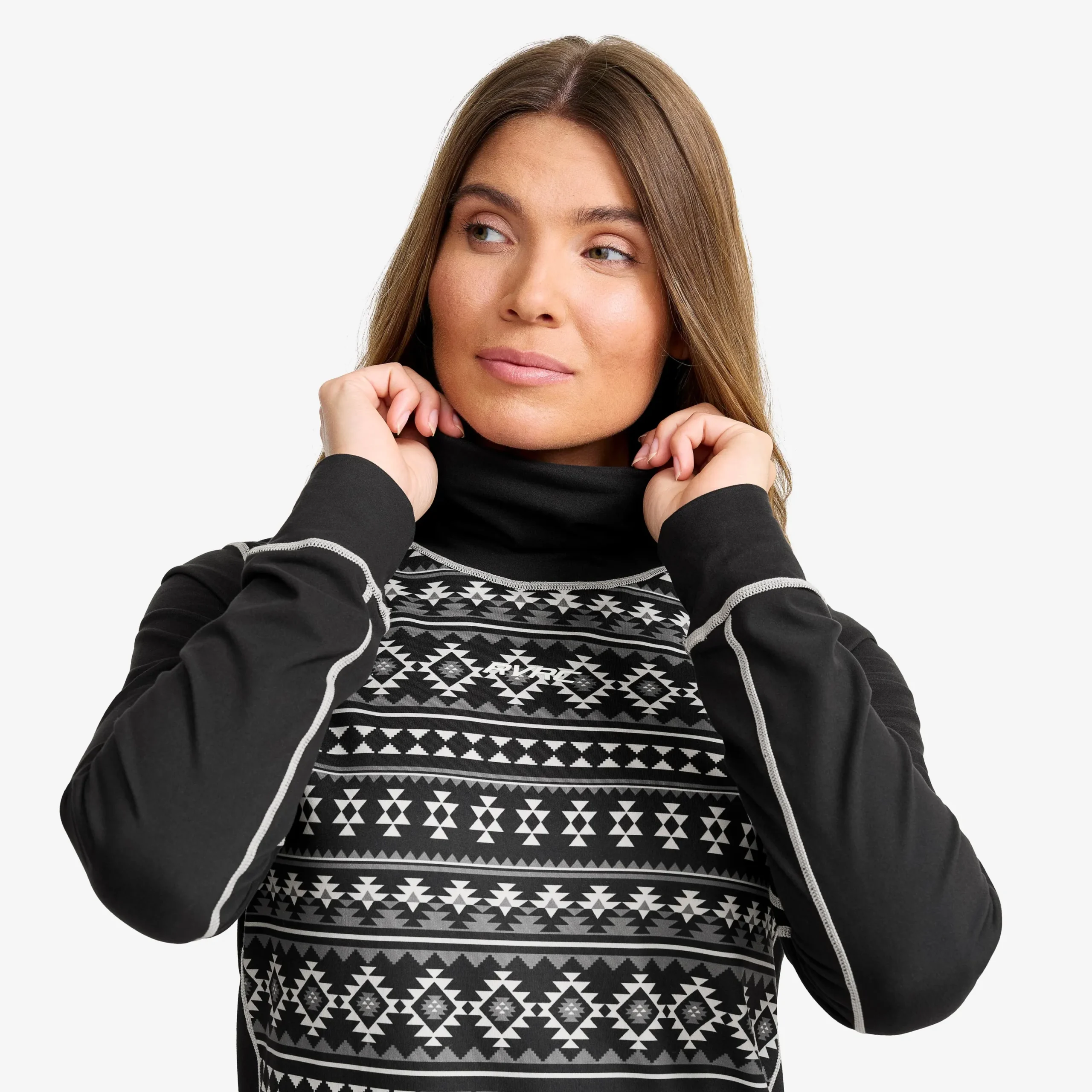 Downhill Base Layer Turtleneck Top Damen Black/Peyote