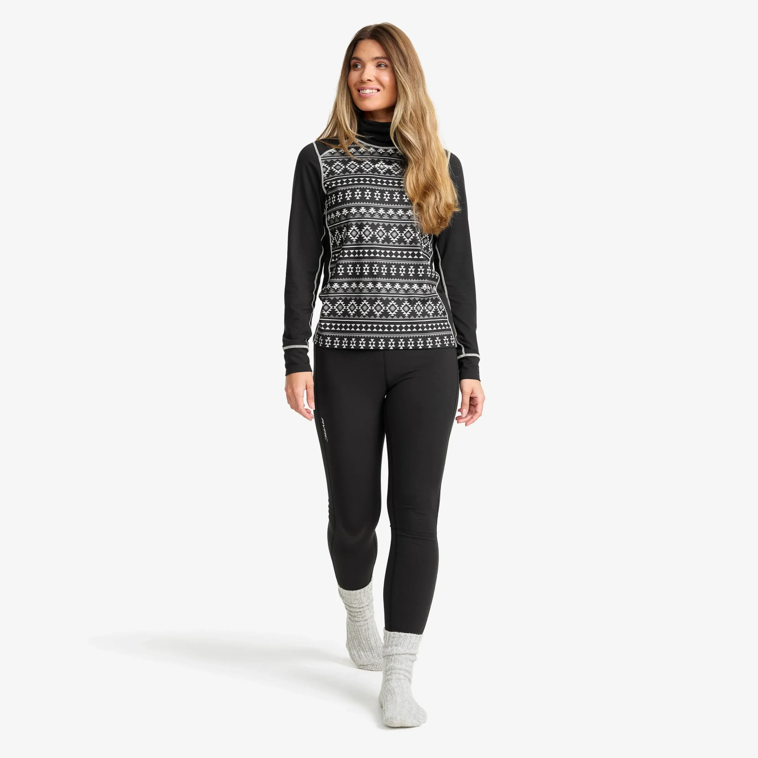 Downhill Base Layer Turtleneck Top Damen Black/Peyote