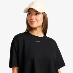 Easy Cropped T-shirt Damen Black