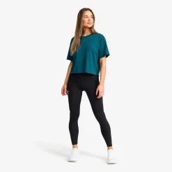 Easy Cropped T-shirt Damen Legion Blue