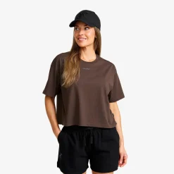 Easy Cropped T-shirt Damen Seal Brown