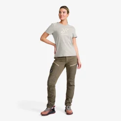 Easy Graphic Logo T-shirt Damen Grey Melange