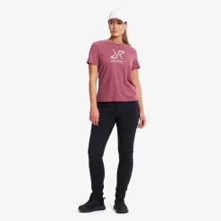 Easy Graphic Logo T-shirt Damen Vintage Rose