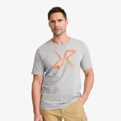 Easy Graphic Logo T-Shirt Herren Grey Melange/Orange