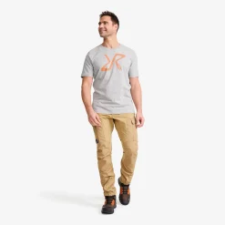Easy Graphic Logo T-Shirt Herren Grey Melange/Orange