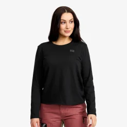 Easy Long-sleeved T-shirt Damen Black
