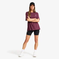 Easy Relaxed T-shirt Damen Mauve Wine
