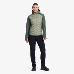 Evolution Hybrid Fleece Jacket Damen Balsam Green/Shadow