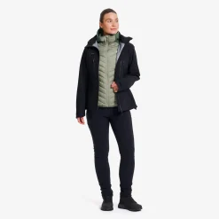 Evolution Hybrid Fleece Jacket Damen Balsam Green/Shadow