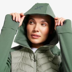 Evolution Hybrid Fleece Jacket Damen Balsam Green/Shadow