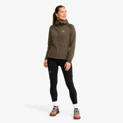 Evolution Light Stretch Fleece Hoodie Damen Moss Gray