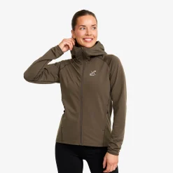 Evolution Light Stretch Fleece Hoodie Damen Moss Gray