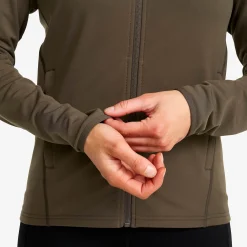 Evolution Light Stretch Fleece Hoodie Damen Moss Gray