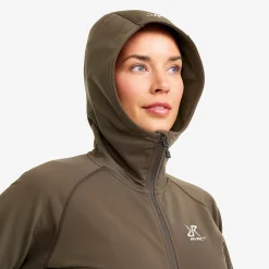 Evolution Light Stretch Fleece Hoodie Damen Moss Gray