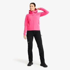 Evolution Light Stretch Fleece Hoodie Damen Fandango Pink