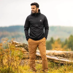 Evolution Stretch Fleece Hoodie Herren Black