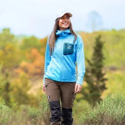 Evolution Stretch Fleece Hoodie Damen Alaskan Blue