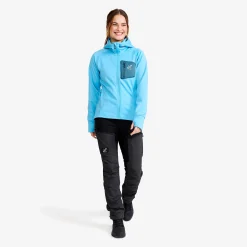 Evolution Stretch Fleece Hoodie Damen Alaskan Blue