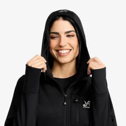 Evolution Stretch Fleece Hoodie Damen Black