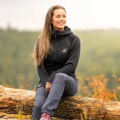 Evolution Stretch Fleece Hoodie Damen Black