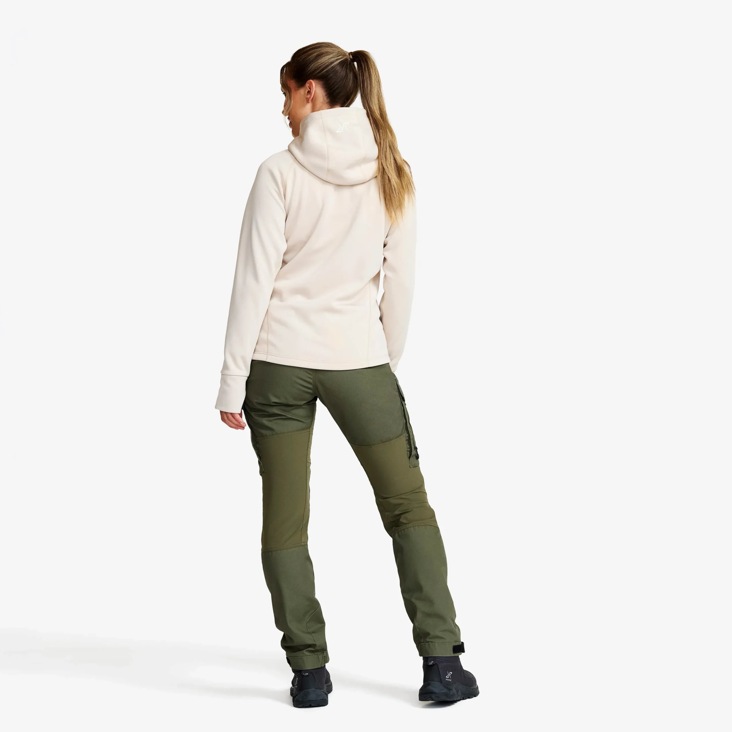 Evolution Stretch Fleece Hoodie Damen Oatmeal