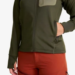 Evolution Stretch Fleece Hoodie Damen Forest Night