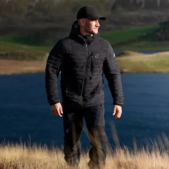 Flex Stretch Hooded Down Jacket Herren Black