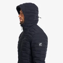 Flex Stretch Hooded Down Jacket Herren Black