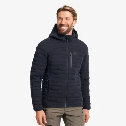 Flex Stretch Hooded Down Jacket Herren Black