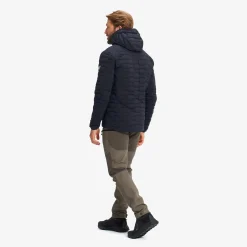 Flex Stretch Hooded Down Jacket Herren Black