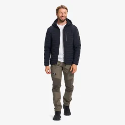 Flex Stretch Hooded Down Jacket Herren Black